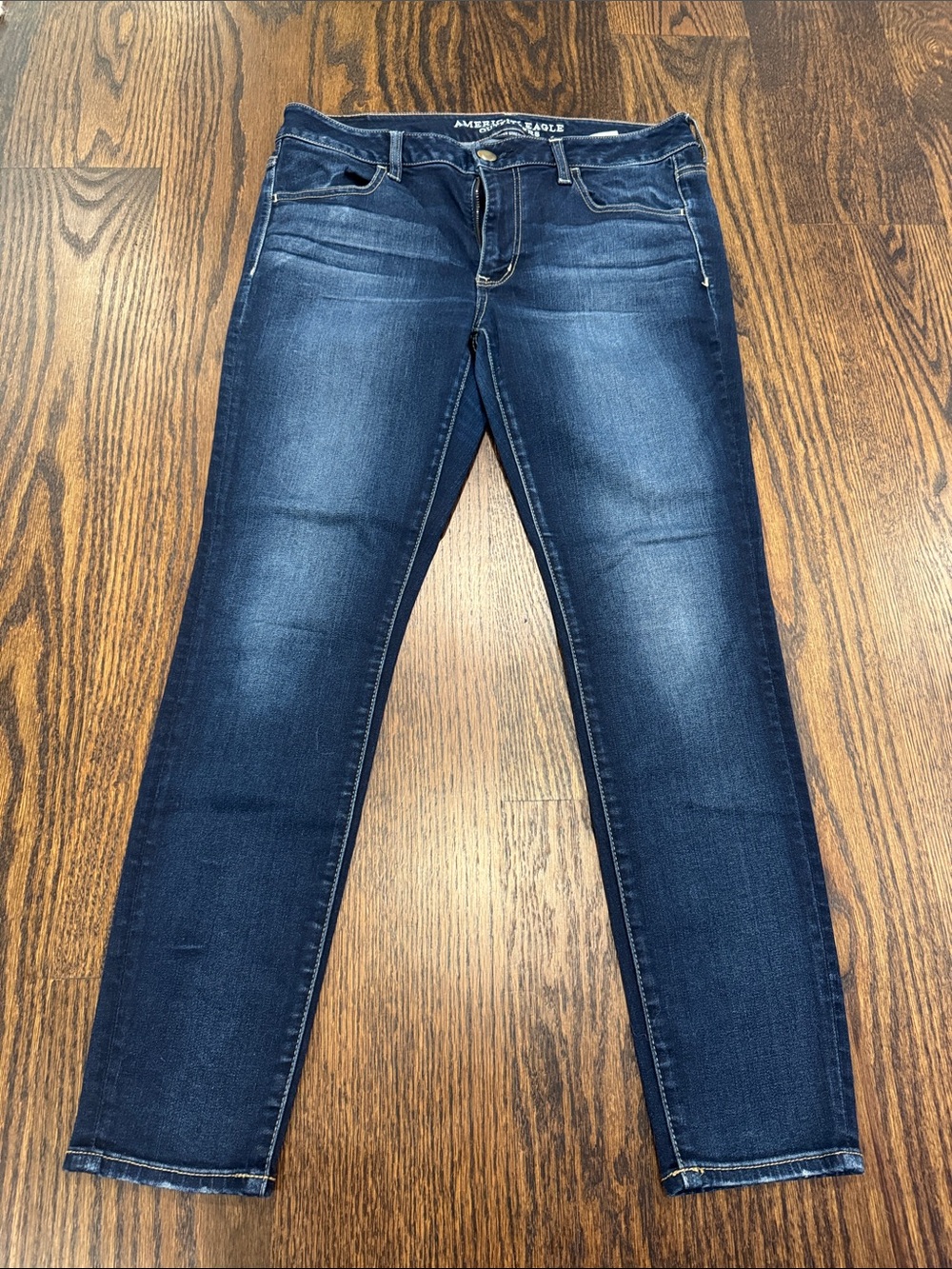 American Eagle Outfitters Women’s Dark Blue Skinny Jeans - Faded Wash